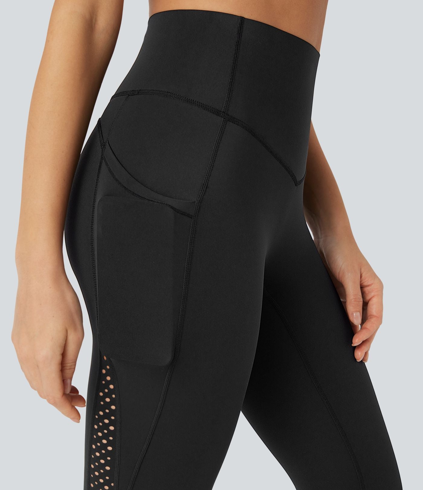 Legging de yoga Halara UltraSculpt™ gainant taille haute perforé Airy effet frais InstantCool et séchage rapide avec poches, protection solaire UPF50+