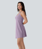 Softlyzero™ Plush Robe de danse courte dos nu avec short intégré - Version Easy Peasy