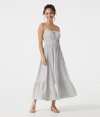 Robe nuisette midi fluide à pois avec lien à nouer à l’avant