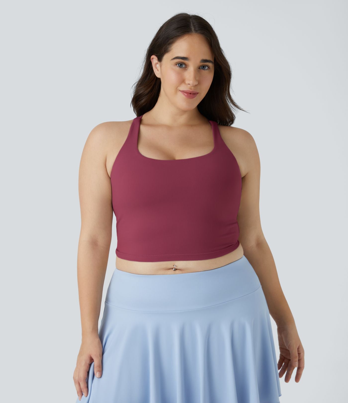 Débardeur Yoga Court Dos Nu Croisé Grande Taille