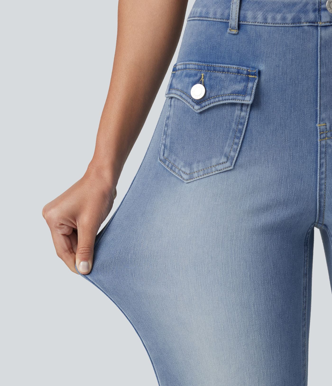 Jean évasé Halara Flex™ décontracté, taille moyenne, à poches