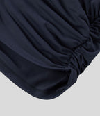 Blouse Travail Unie Froncée Croisée Manches Courtes Col en V