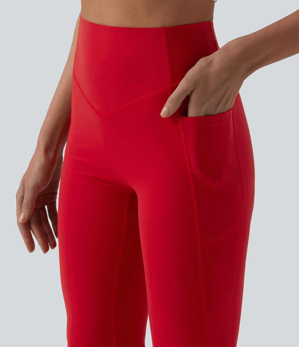 Pantalon de yoga à coupe bootcut gainant galbant taille haute avec effet scrunch et poches Halara UltraSculpt™