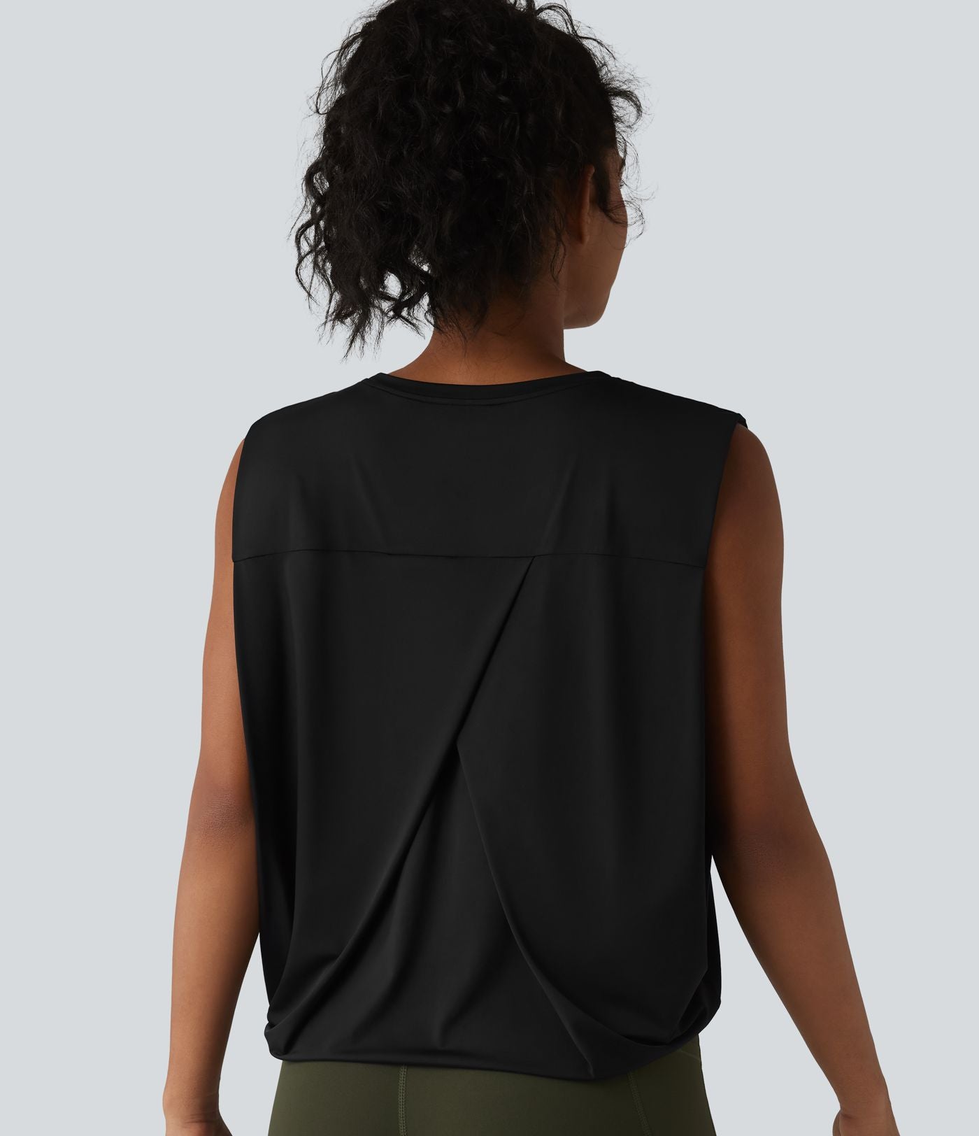 Débardeur de yoga col rond croisé effet frais InstantCool, protection solaire UPF50+
