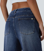 Jean Barrel 7/8 taille basse Halara Flex™ avec poches zippées