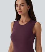 Robe mini décontractée SoftlyZero™ Airy col rond sans manches à volants superposés effet frais InstantCool