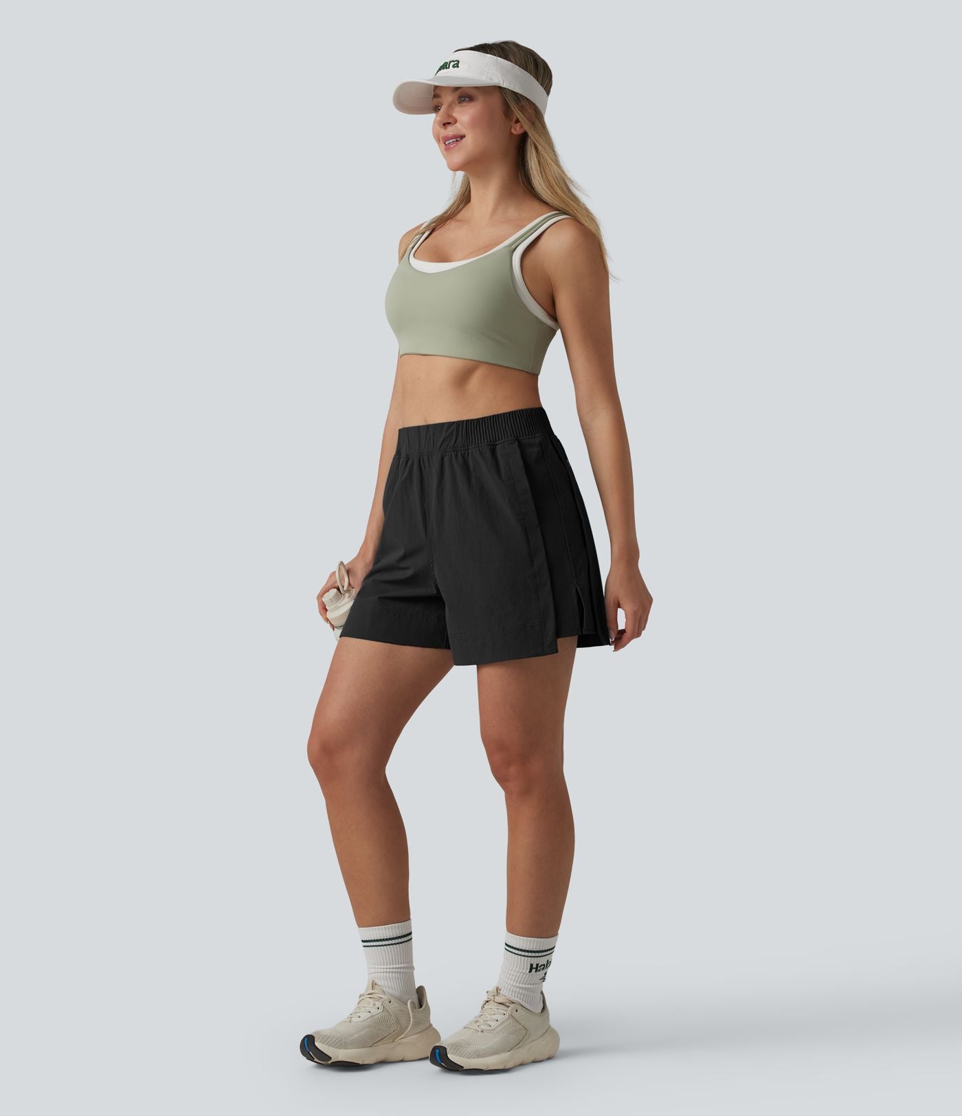 Short de tennis taille haute effet frais InstantCool avec fentes et poches, protection solaire UPF50+