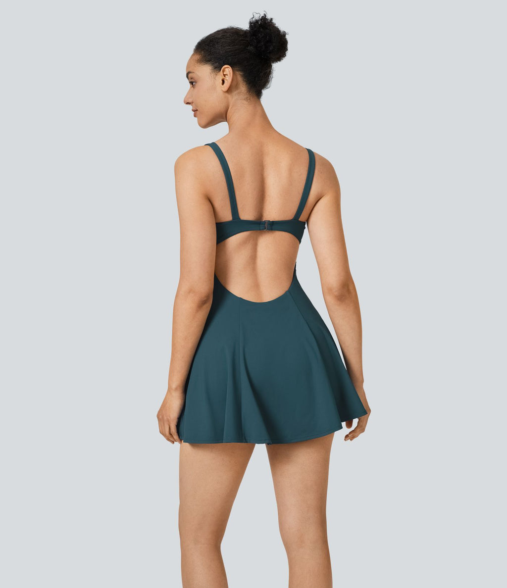 Softlyzero™ QuickDry Robe Sport de Tennis Mini 2-en-1 à Dos Nu avec Découpe et Poches