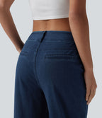 Jean Halara Flex™ taille haute coupe droite décontracté avec poches
