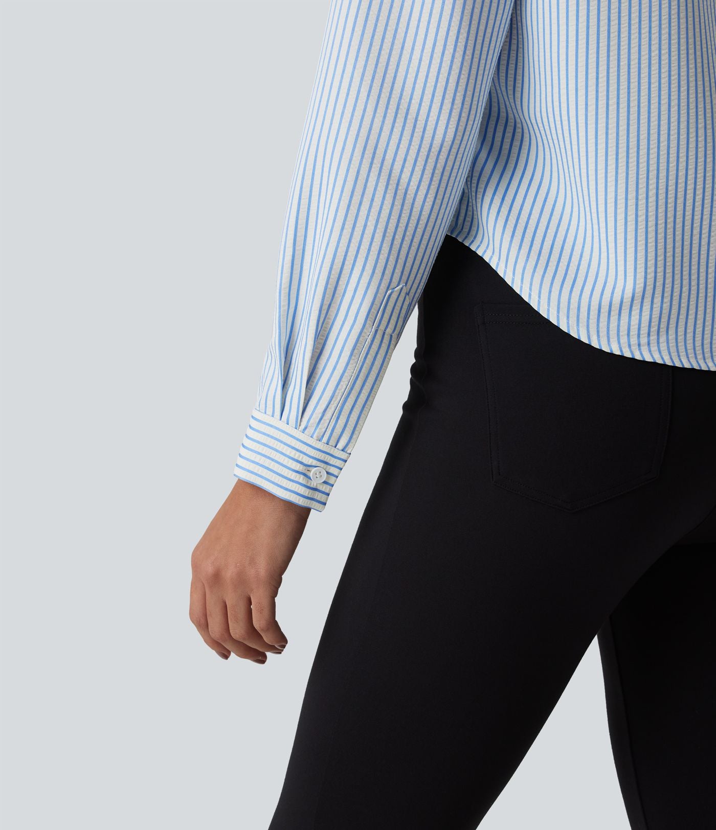 Chemise tailleur à rayures manches longues