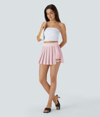 Breezeful™ Mini Jupe Soirée Plissée 2 en 1 Taille Haute Poche Latérale Boucle Réglable Séchage Rapide