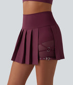 Breezeful™ Jupe mini sport 2 en 1 plissée taille haute mesh contrasté séchage rapide avec poches