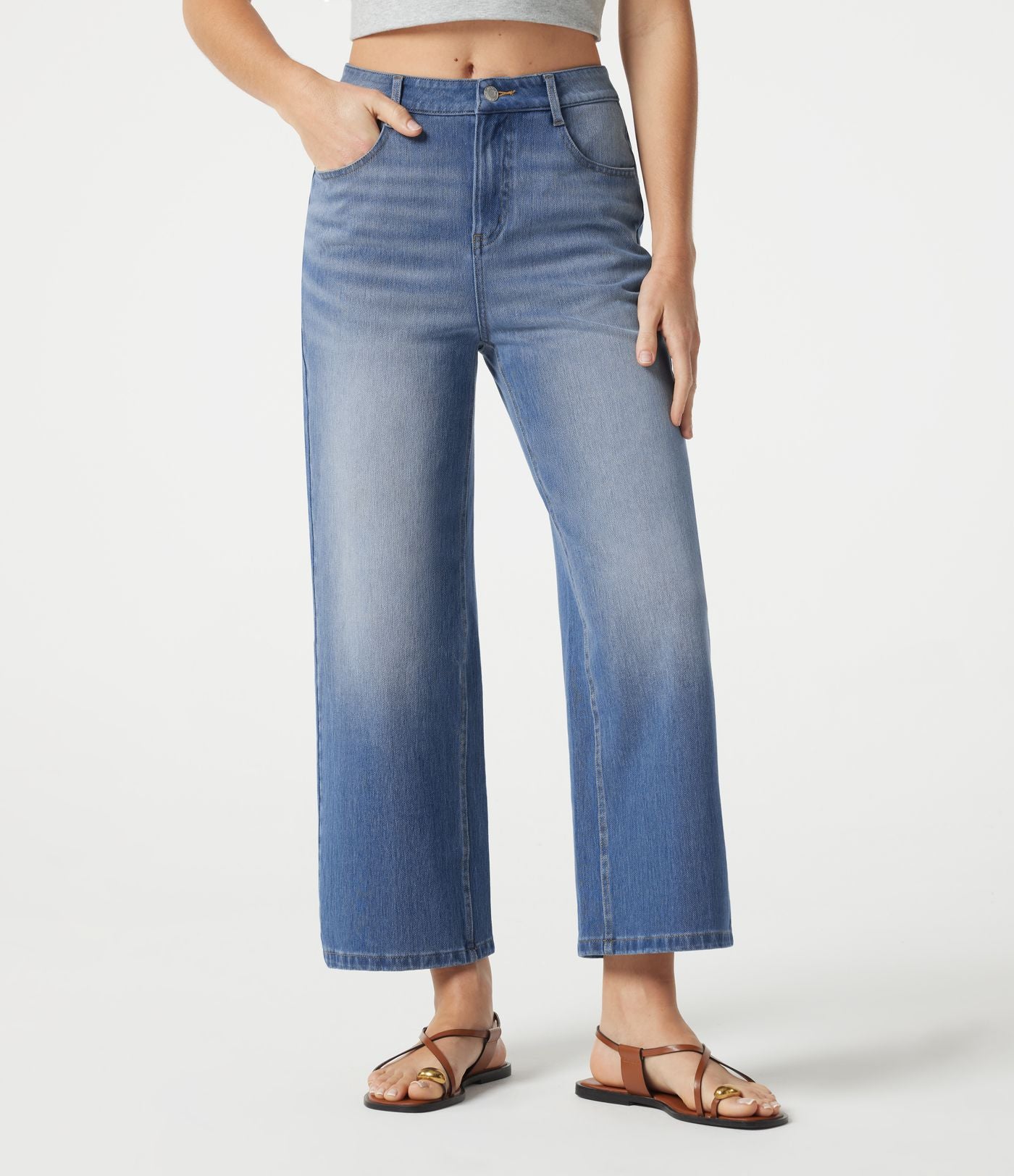 Halara Flex™ Jean large 7/8 taille mi-haute avec poches
