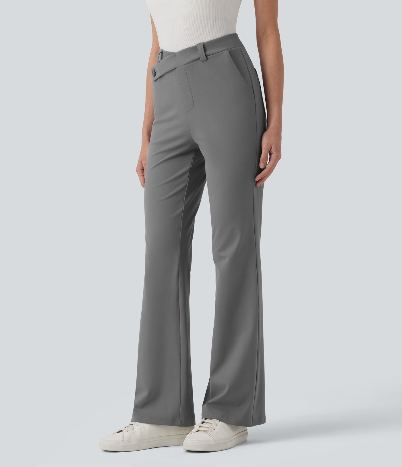 Pantalon tailleur Halara Flex™ évasé asymétrique taille haute avec poches