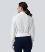 Chemise tailleur col manches longues taille cintrée ajustable