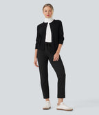 Pantalon de travail ajusté 7/8 repliable taille haute avec cordon de serrage Halara Flex™ DayStretch avec poches