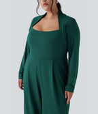 Combinaison grande taille jambe large à manches longues avec poches - Édition Easy Peasy