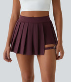 Breezeful™ Mini Jupe Soirée Plissée 2 en 1 Taille Haute Poche Latérale Boucle Réglable Séchage Rapide
