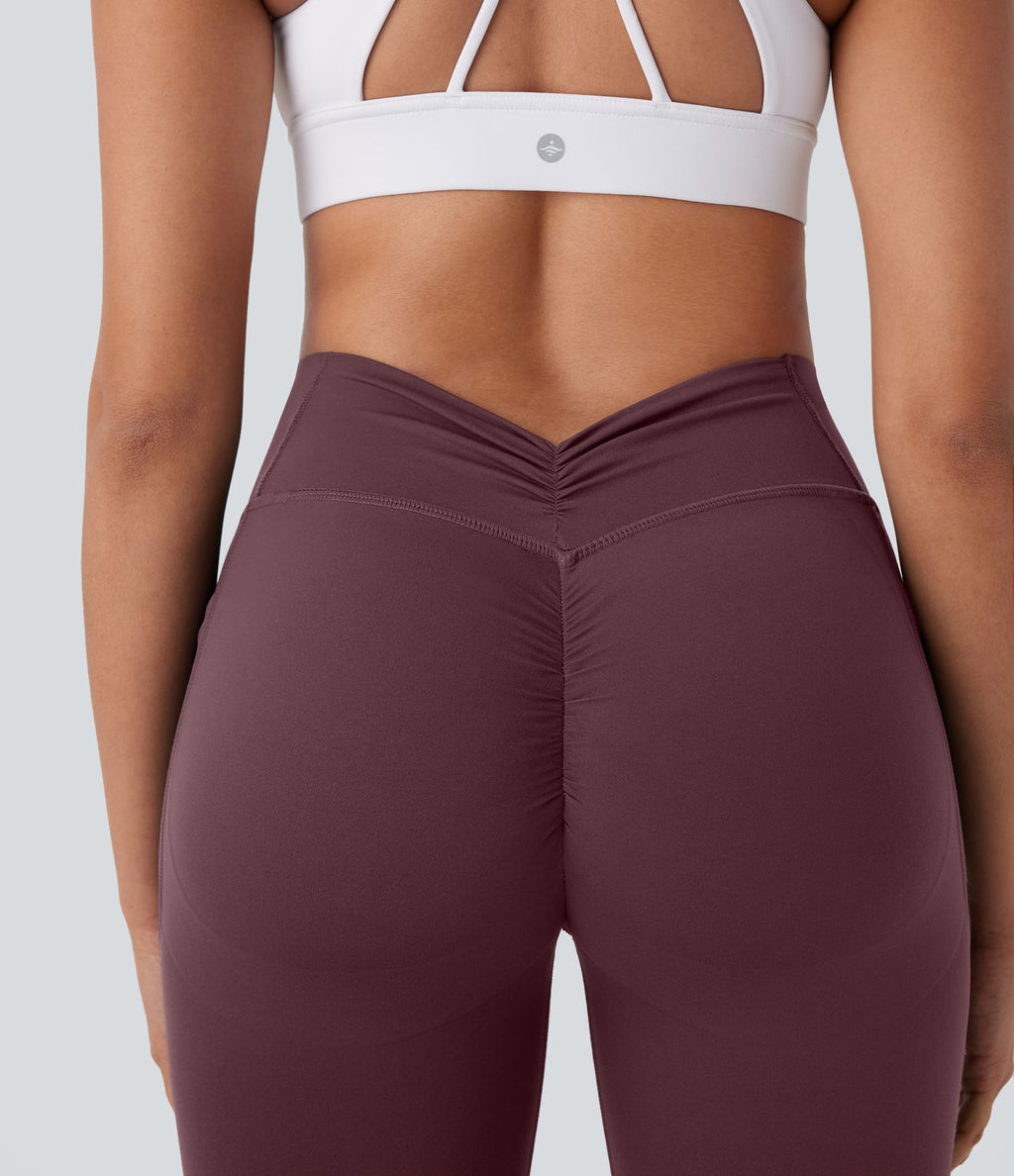 Legging de yoga gainant galbant taille haute avec fronces et poches Halara UltraSculpt™