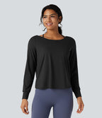 Top de sport yoga SoftlyZero™ Airy 2-en-1 découpe au dos toucher frais