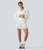 Jupe mini tennis 2-en-1 plissée taille haute sans couture OneForm Seamless Flow avec poches