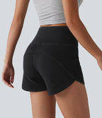 Halara Flex™ Short casual en jean skinny gainant taille haute à ourlet arrondi avec poches