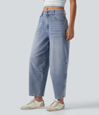 Jean Barrel 7/8 taille basse Halara Flex™ avec poches zippées