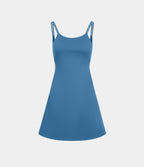 Robe de sport danse 2-pièces SoftlyZero™ Plush double bretelles caraco avec poche A-D