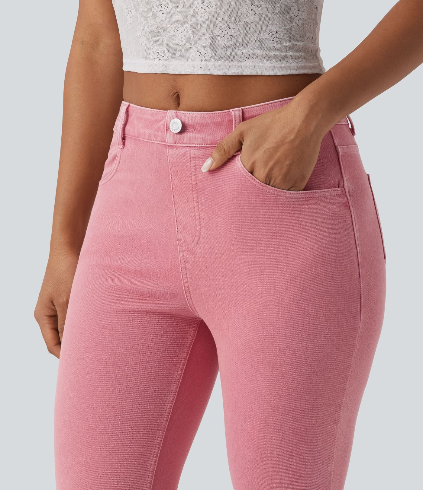 Halara Flex™ Jean évasé casual coloré taille haute avec poches