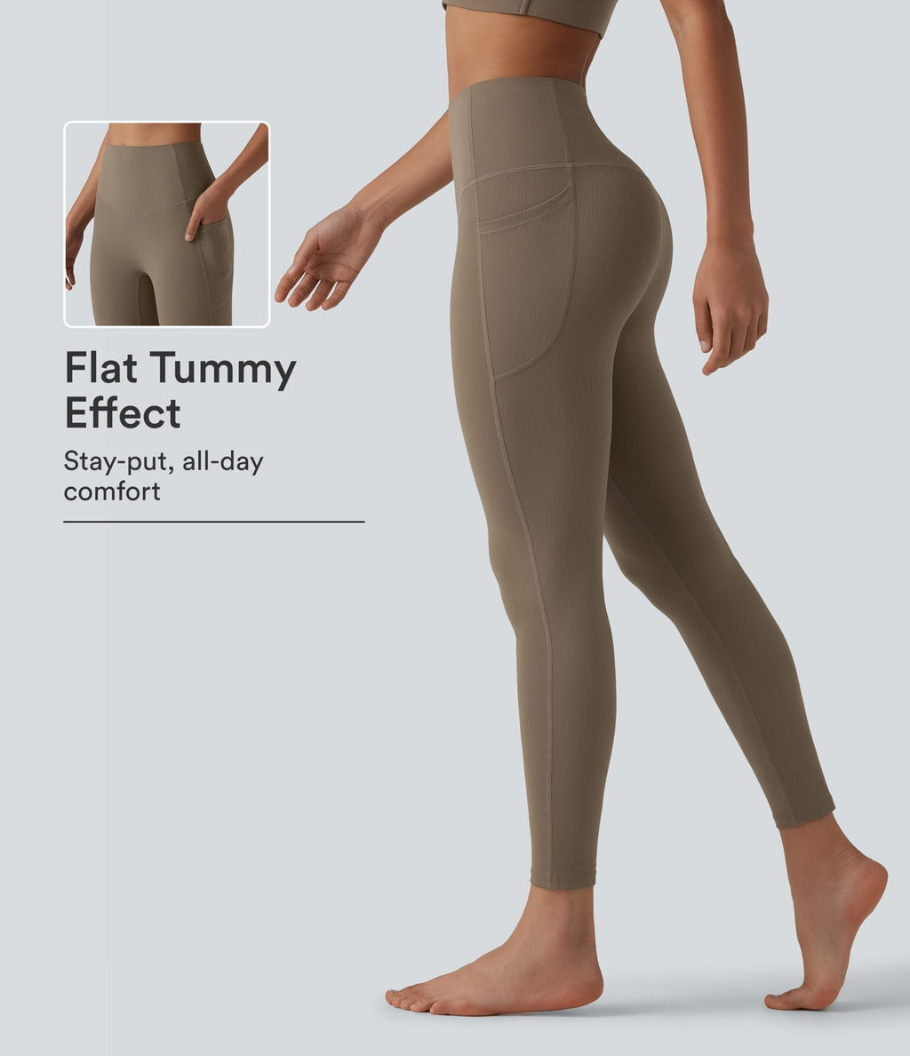Legging de yoga Halara UltraSculpt™ côtelé taille haute gainant avec poches