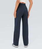Pantalon taille haute coupe droite DayStretch avec poches