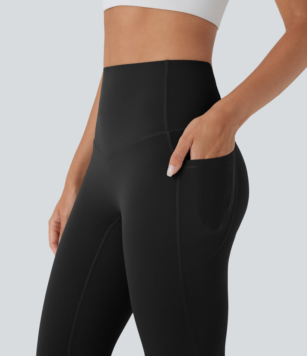 Legging 7/8 d'entraînement gainant taille haute avec sous-vêtement intégré antibactérien et poches Halara UltraSculpt™