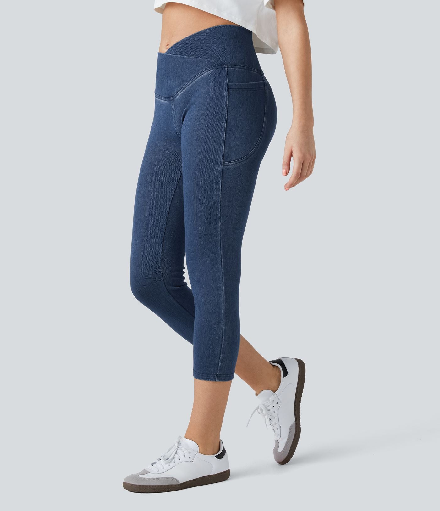 Halara Flex™ Jegging Travail Capri Tricoté Extensible Lavé Poche Latérale Croisée