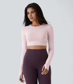 Top Sport Yoga Uni à Trou pour le Pouce Coupe Courte