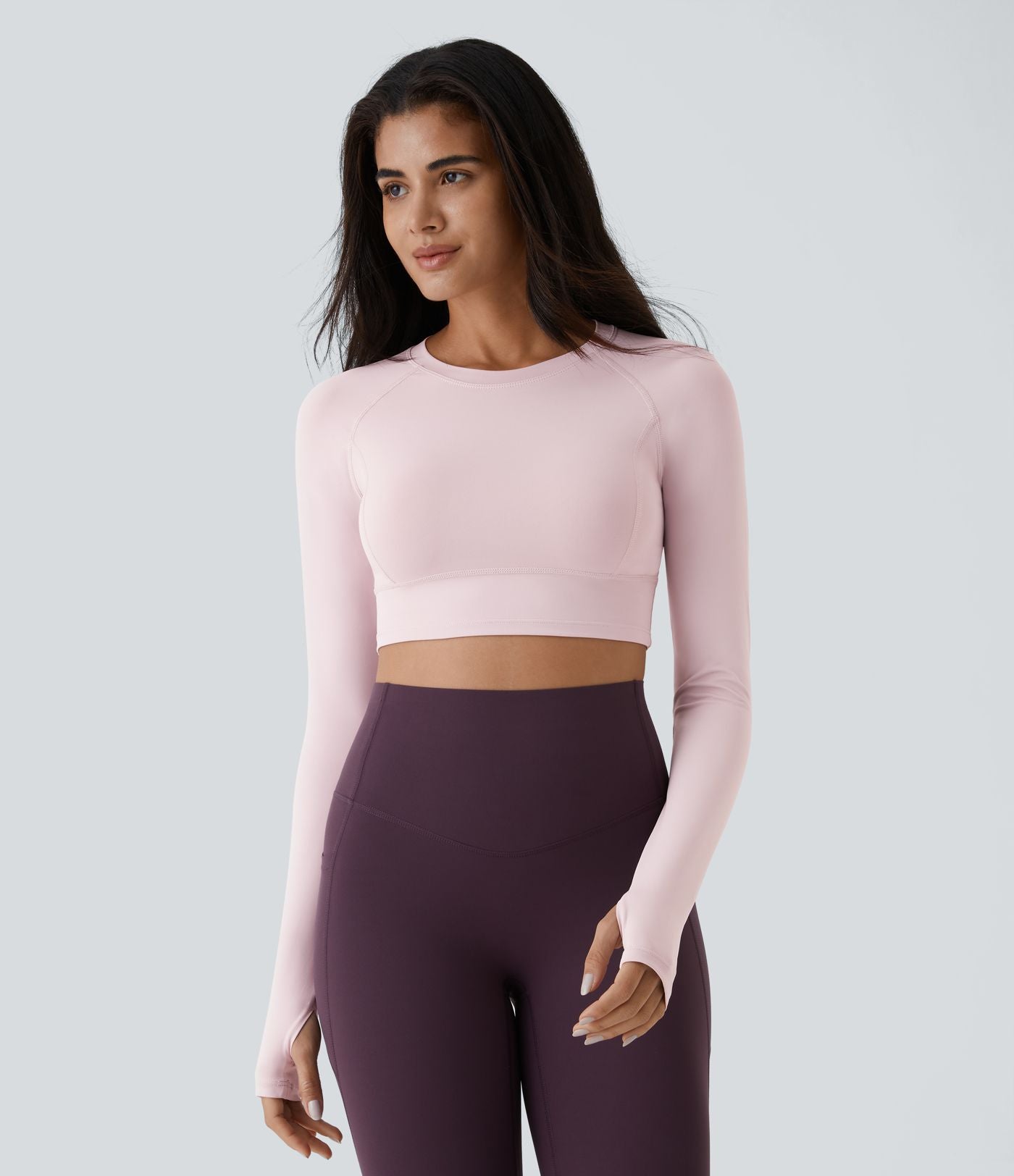 Top Sport Yoga Uni à Trou pour le Pouce Coupe Courte