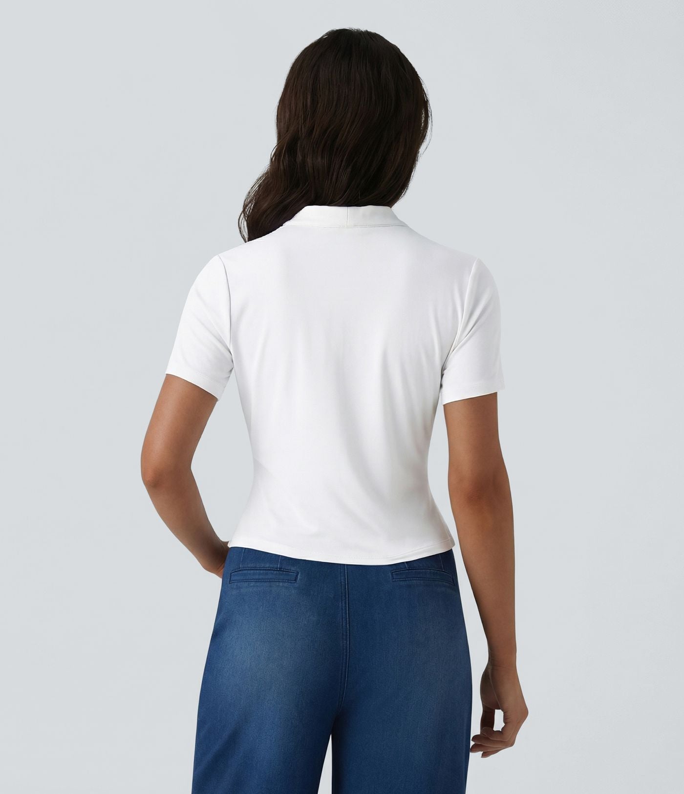 Blouse col V manches courtes pour le bureau