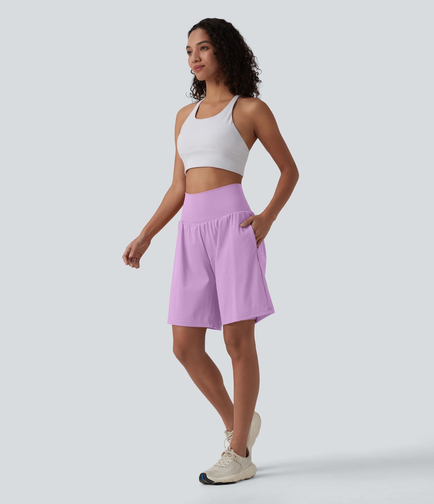 Short de yoga 2-en-1 SoftlyZero™ Airy taille très haute effet frais InstantCool 22,8 cm avec poches