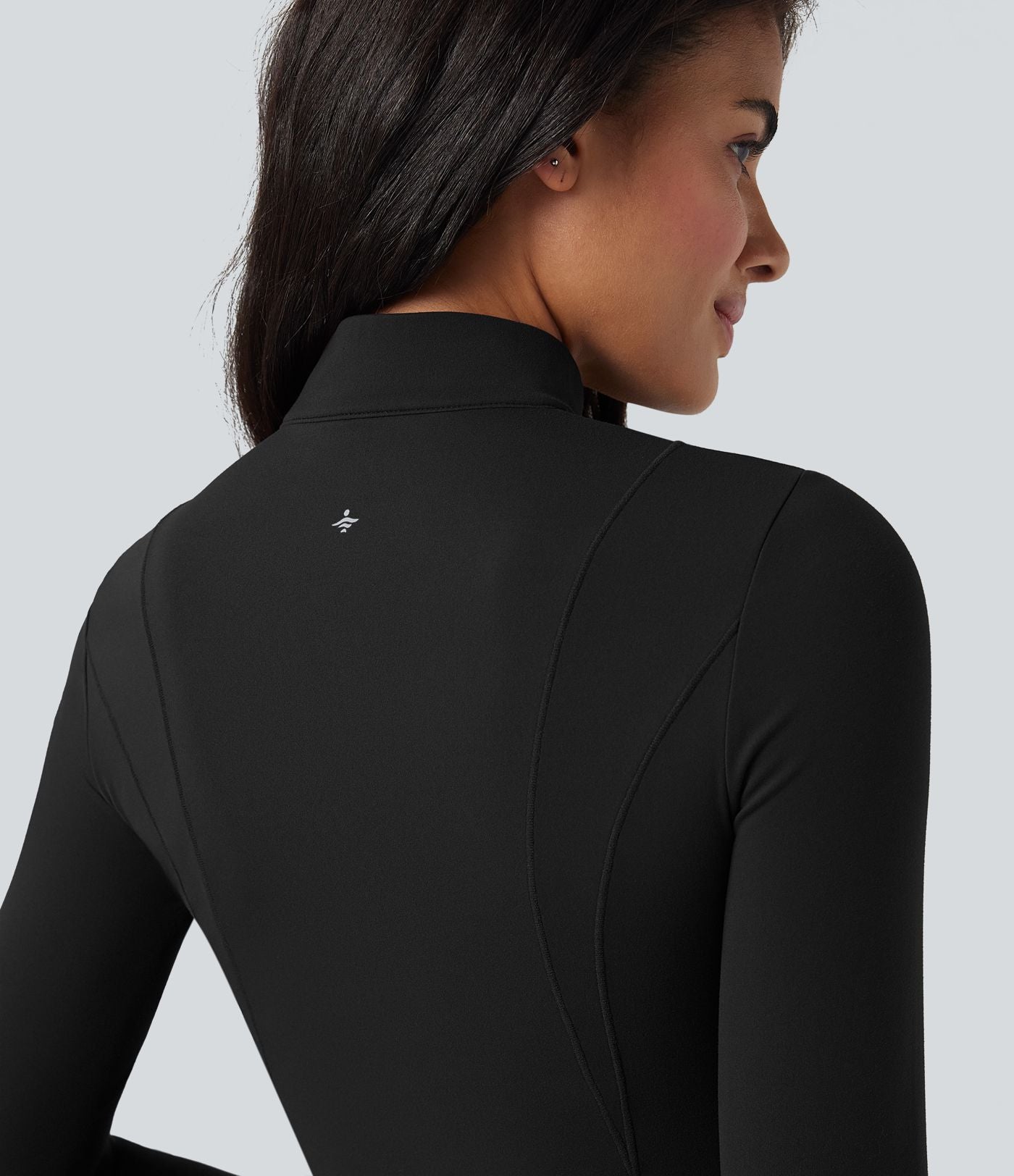 Robe de tennis active courte SoftlyZero™ Plush 2-pièces demi-zip manches longues avec trous pouces et poches