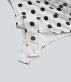 Body décontracté épaules dénudées à pois en mesh