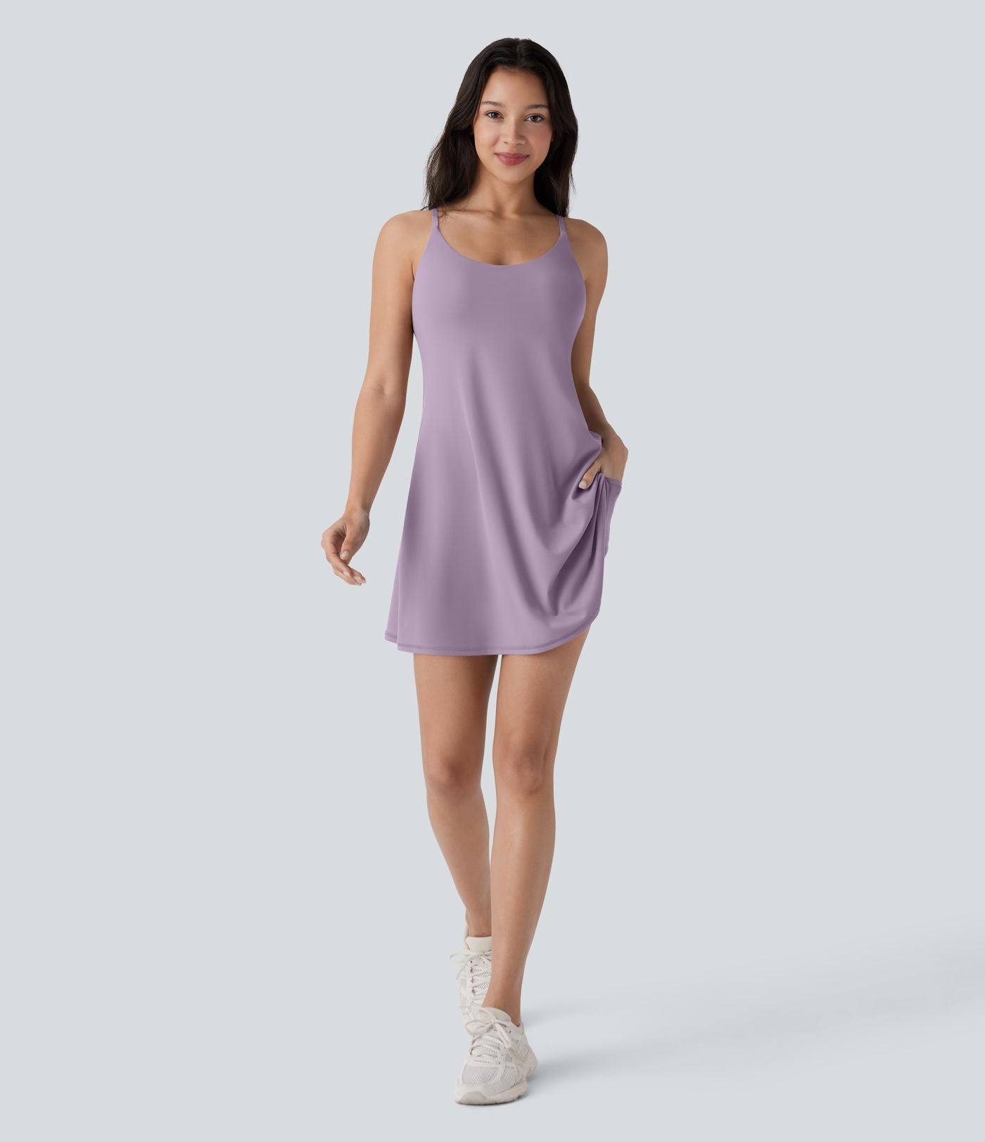 Softlyzero™ Plush Robe de danse courte dos nu avec short intégré - Version Easy Peasy