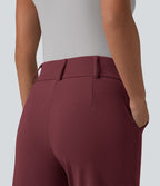 Halara Flex™ Pantalon tailleur fuselé taille haute en tissu gaufré avec poches