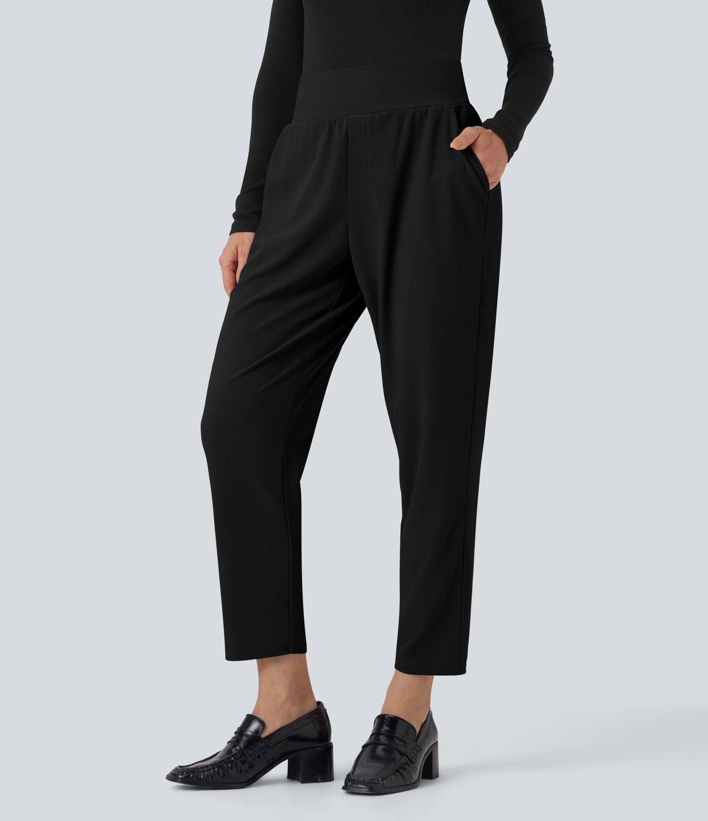 Pantalon tailleur fuselé Halara Flex™ taille mi-haute micro gaufré gainant avec poches