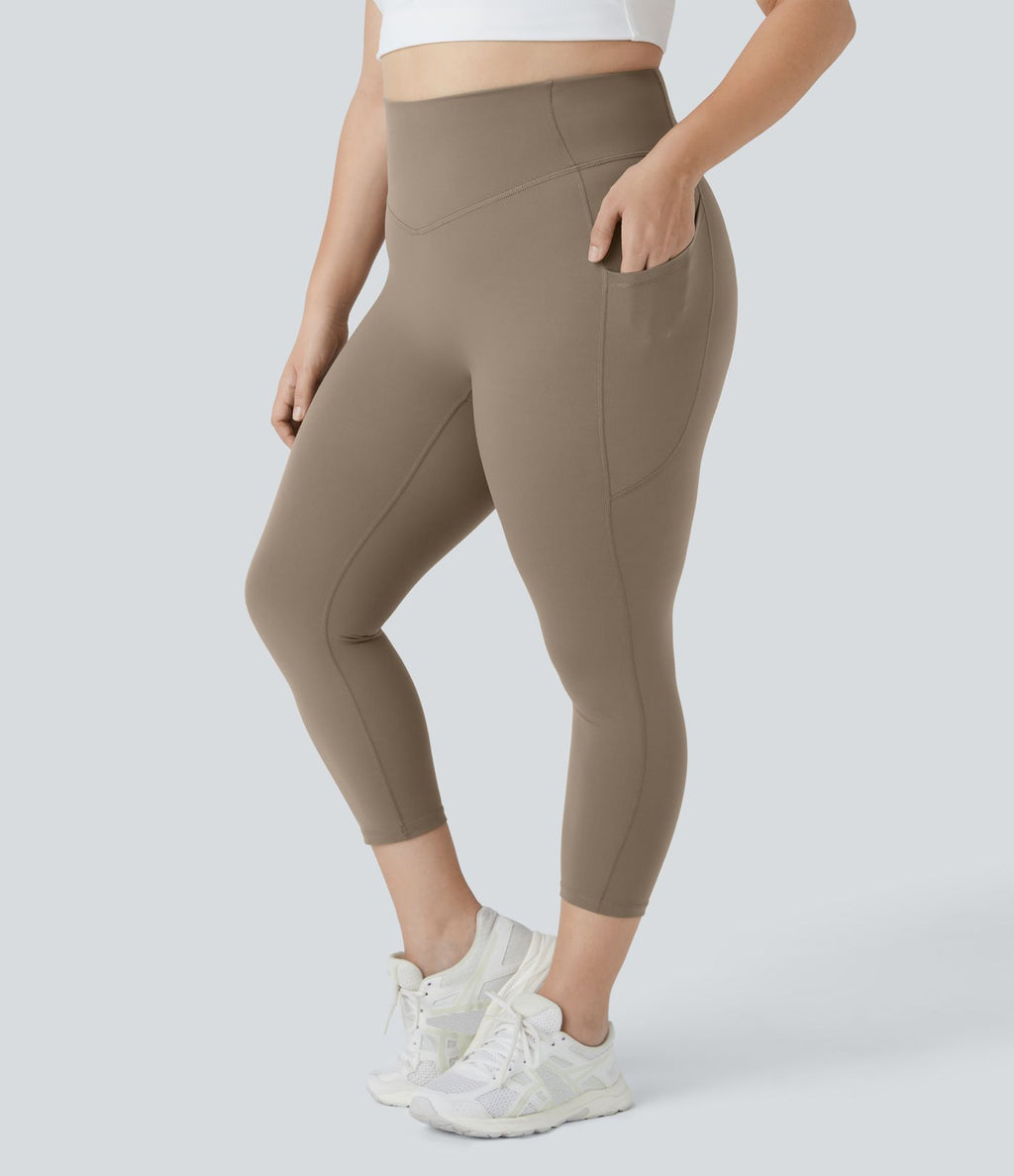Legging Capri Training Taille Haute Poches Latérales Sculptante Grande Taille