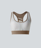 Soutien-gorge de sport Halara UltraSculpt™ à maintien moyen et soutien-gorge intégré dos nageur color block