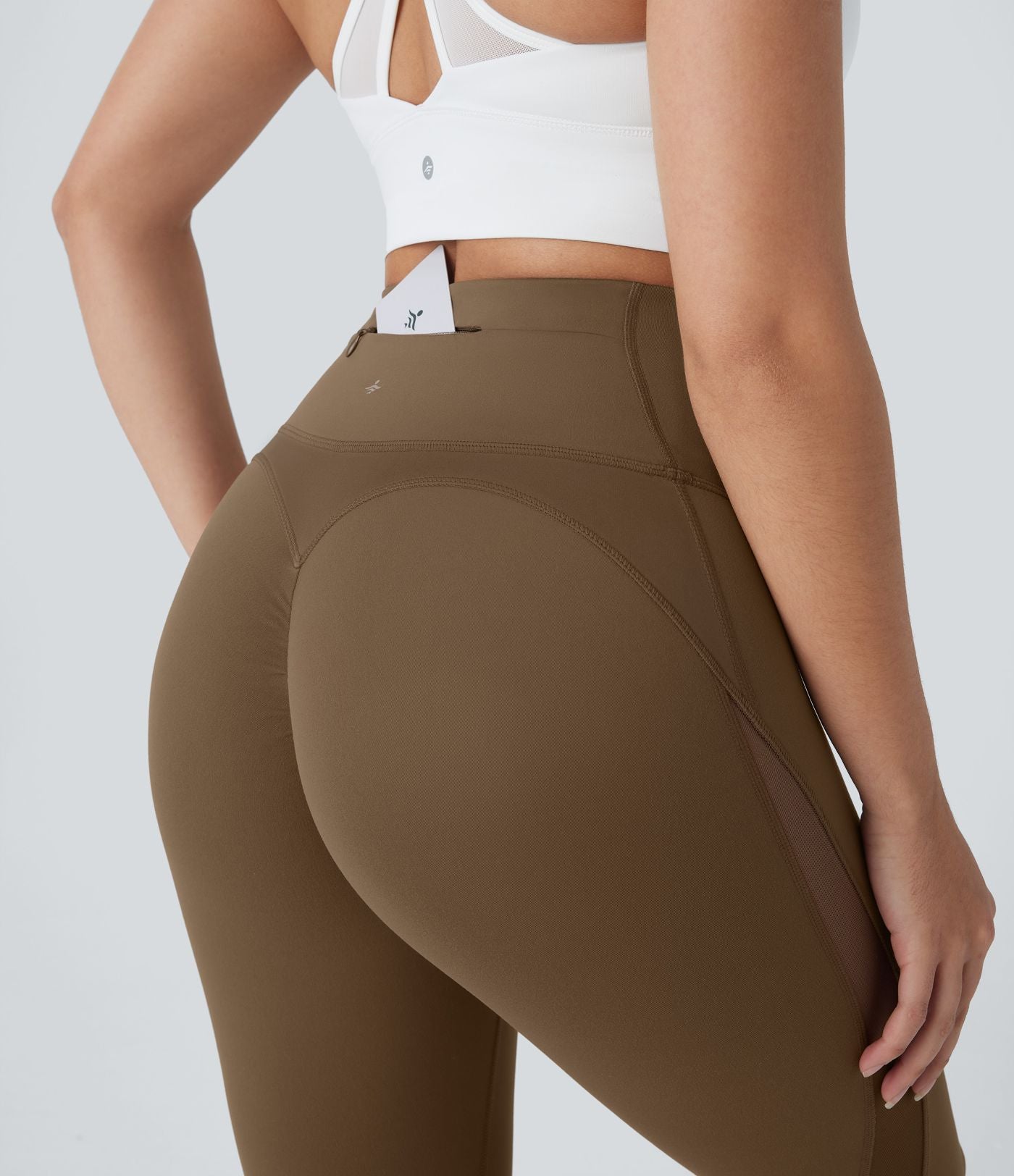 Legging 7/8 d'entraînement gainant taille haute avec mesh contrastant et zip arrière DayStretch avec poches