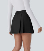 Mini-jupe plissée taille haute 2-en-1 avec fermeture éclair invisible