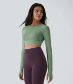 Top Sport Yoga Uni à Trou pour le Pouce Coupe Courte
