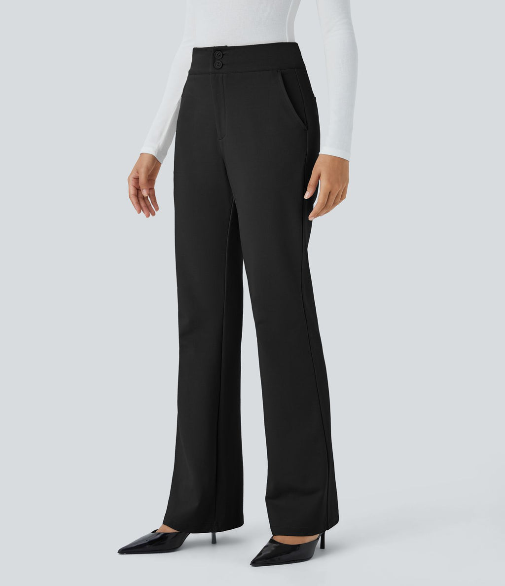 Pantalon tailleur ajusté zippé taille haute Halara Flex™ avec poches