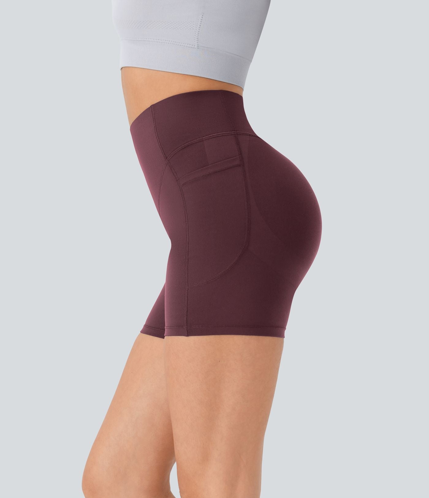 Short cycliste 12,5 cm d'entraînement gainant galbant taille haute avec effet scrunch et poches Halara UltraSculpt™