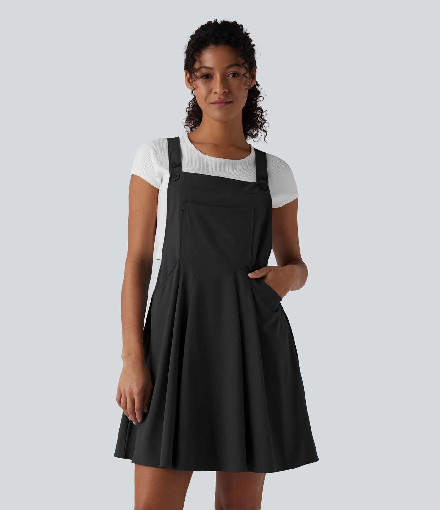 Robe chasuble décontractée mini fluide séchage rapide Breezeful™ avec bretelles ajustables et poches